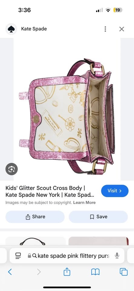 Kate Spade Kids Scout Crossbody Pink Glitter - photo 5