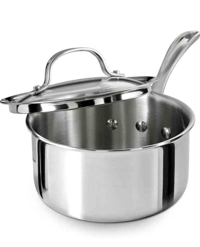 Calphalon Triply Stainless Steel 1-1/2-Quart Sauce Pan with Cove