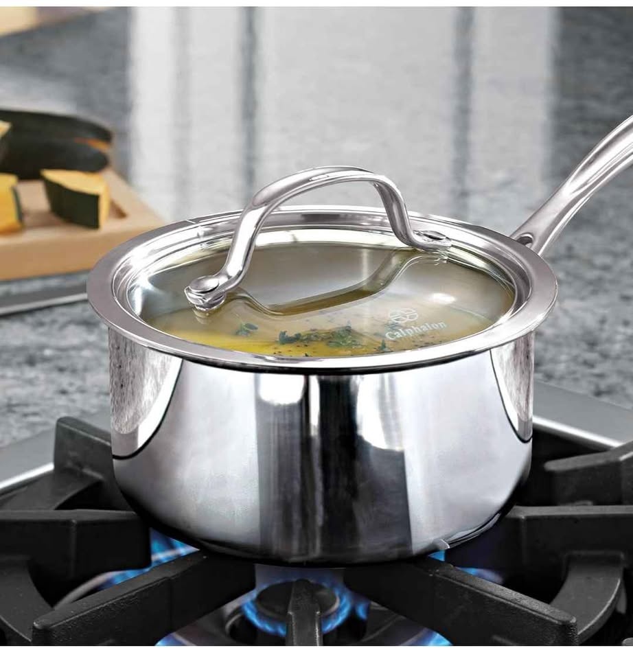 Calphalon Triply Stainless Steel 1-1/2-Quart Sauce Pan with Cove - photo 2
