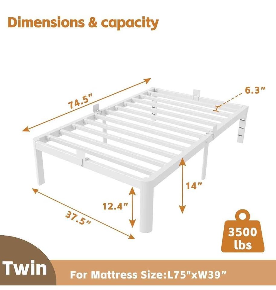 14 Inch Twin Size Bed Frame - photo 2