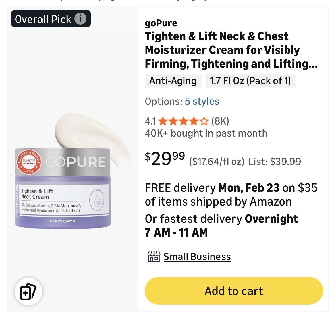 Tighten And Lift Neck Cream