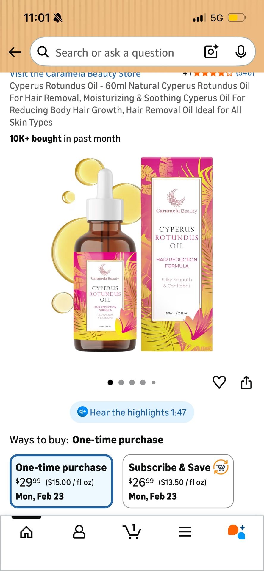 Hair Reduction Oil