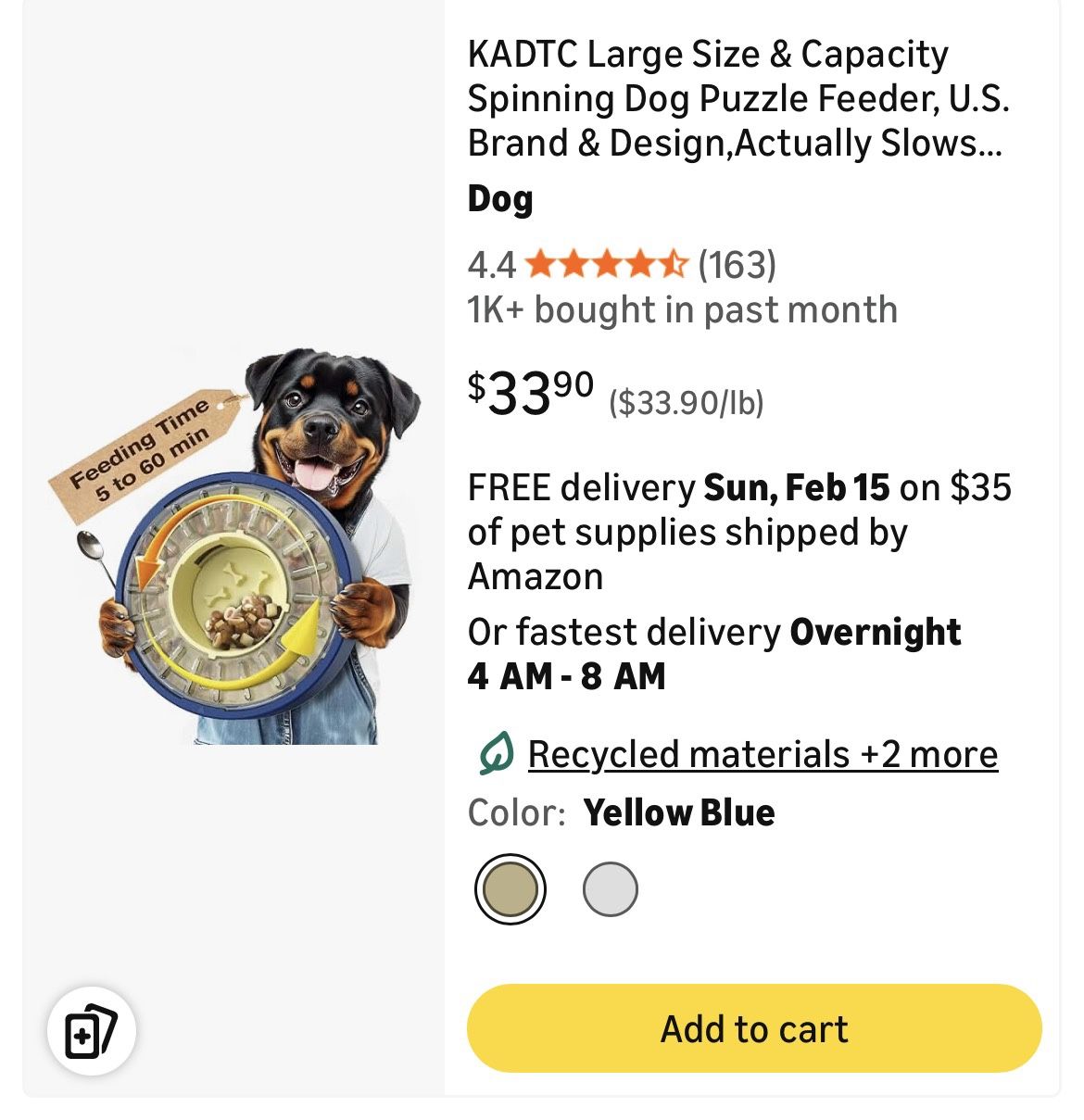 Spinning Slow Feeder Dog Bowl