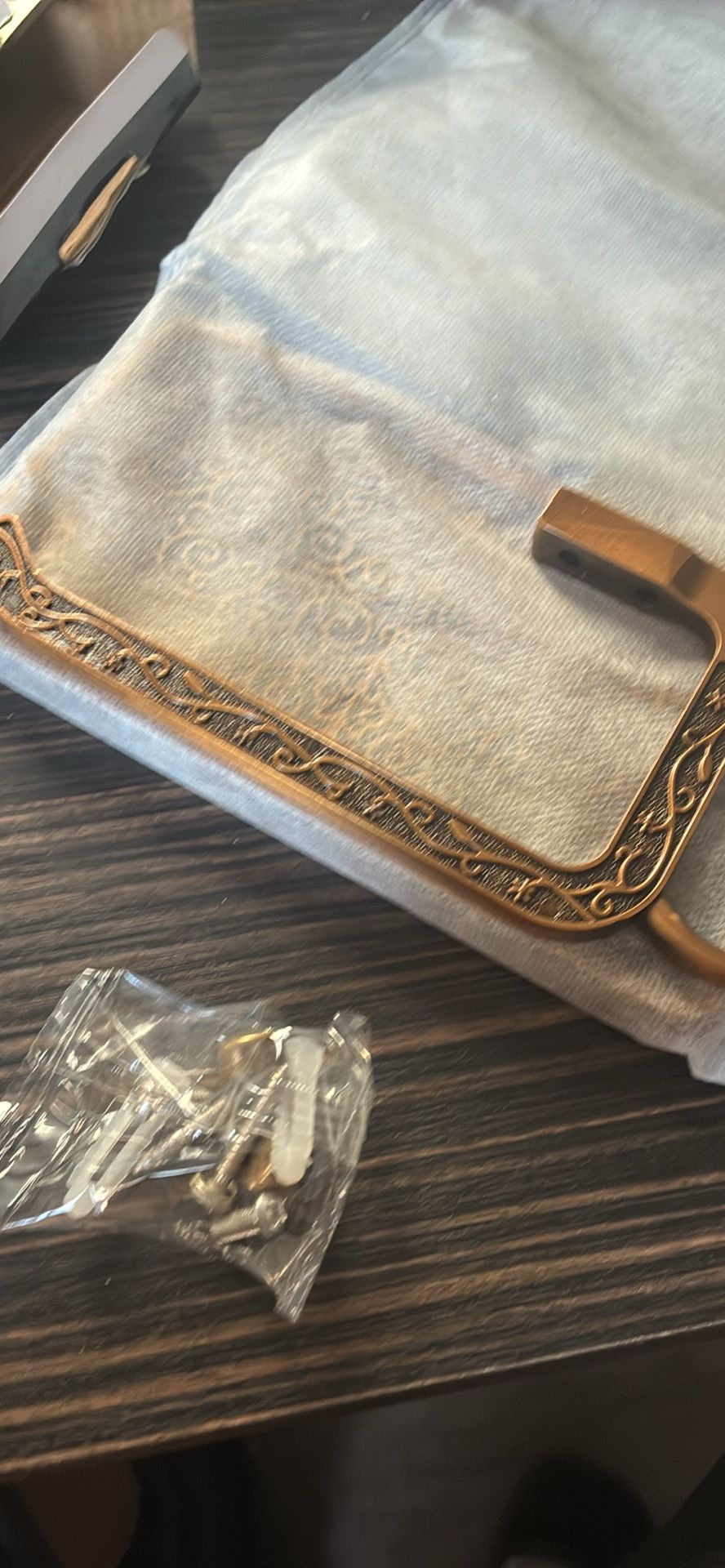 Vintage Toilet Paper Holder with Shelf and Hook - photo 3