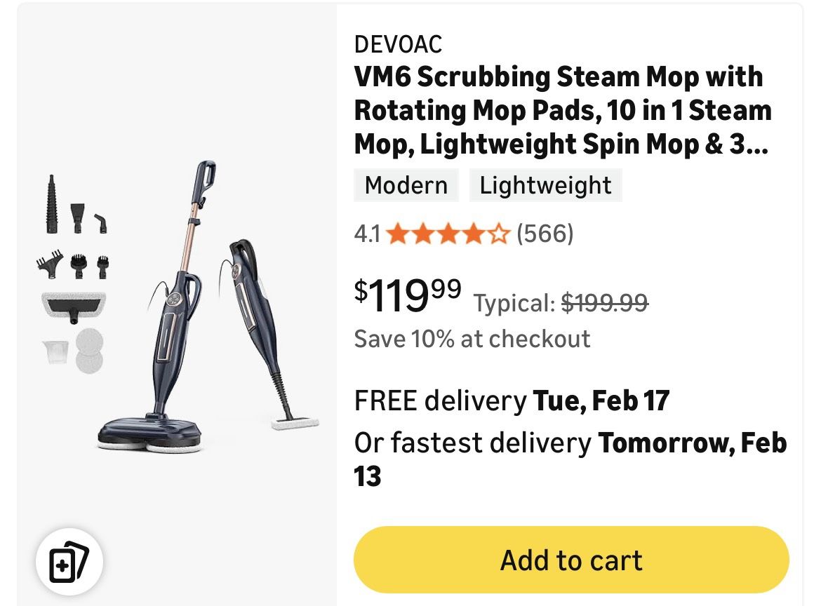 Vm6 Steam Mop 10in1