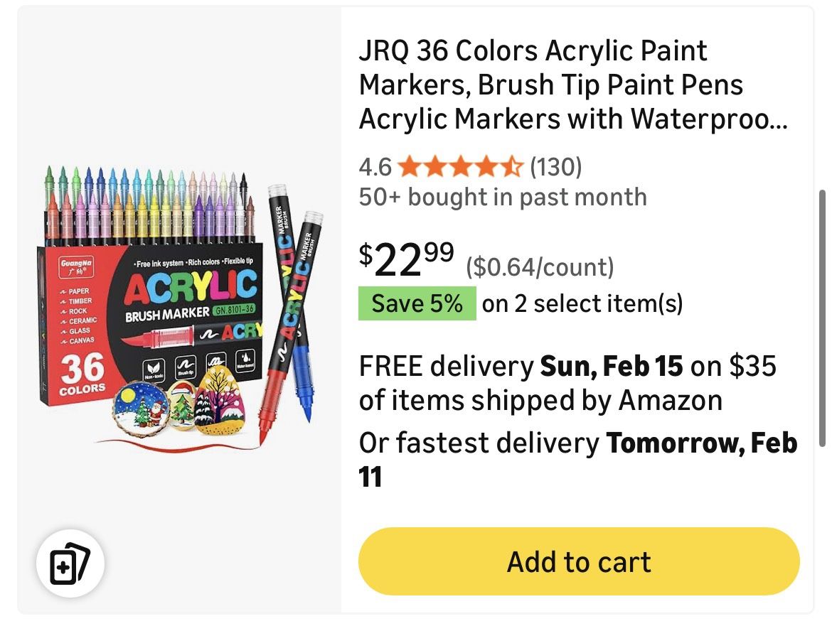 JRQ 36 Colors Acrylic Paint Markers