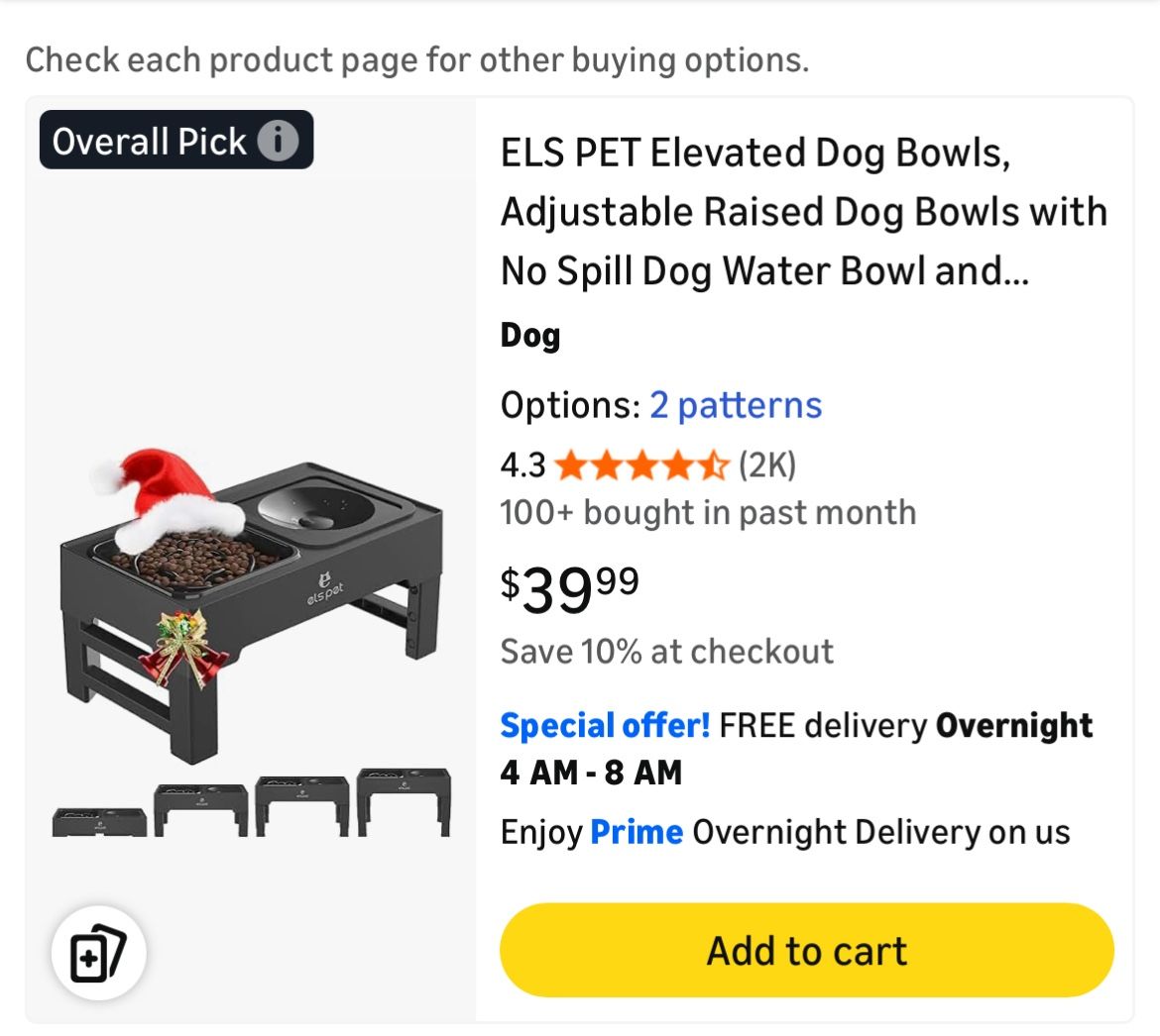 ELS PET Elevated Dog Bowls - Adjustable, No Spill