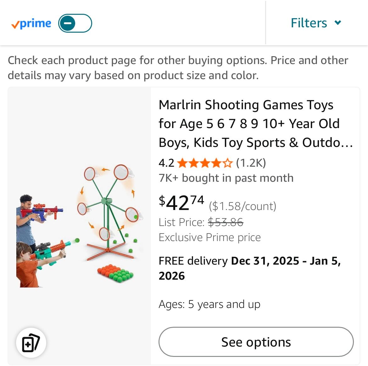 Marlrin Shooting Games Toys for Kids Ages 5-10+