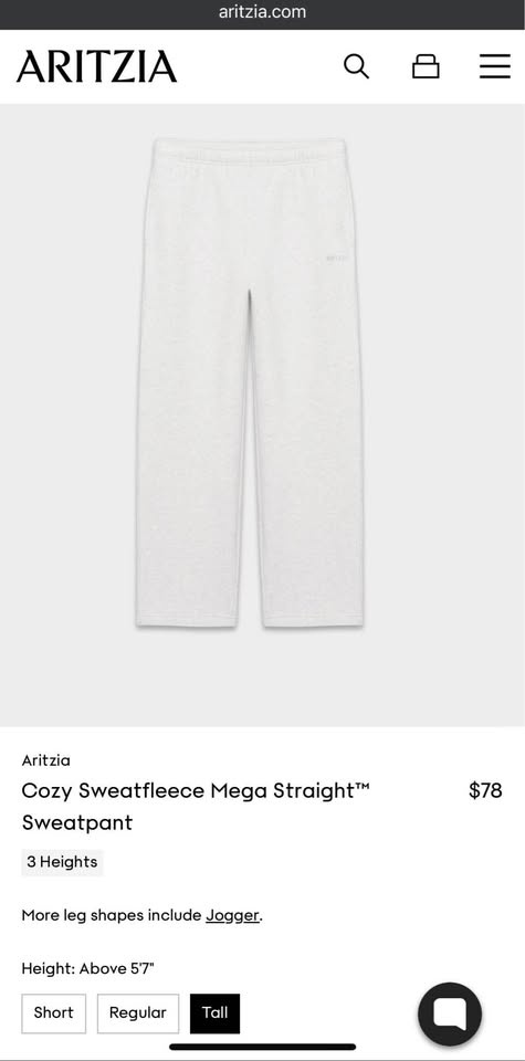Aritzia Cozy Sweatfleece Mega Straight Sweatpant - Small Tall - photo 5