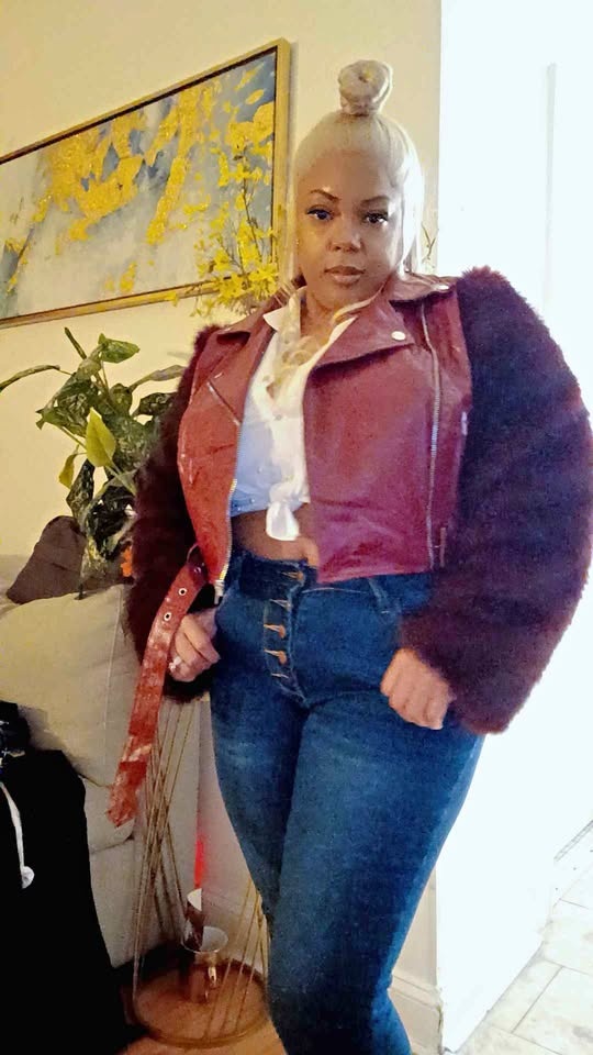 Faux Leather with Faux Fur Sleeves