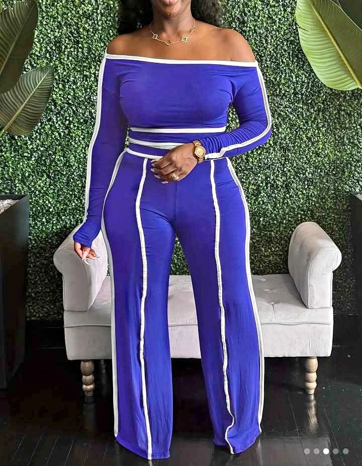 Blue off the shoulder 2pc