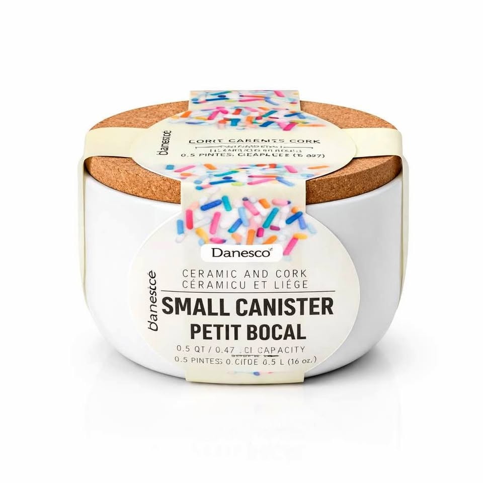 Small canister ceramic and cork