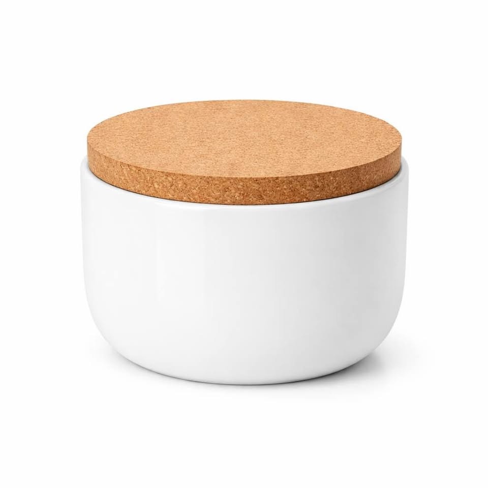 Small canister ceramic and cork - photo 2