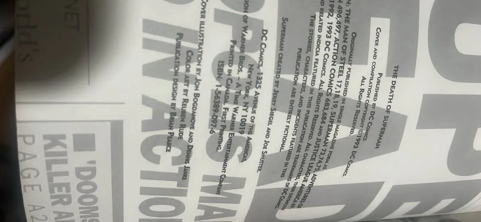 The Death of Superman First Printing image indicator(2)