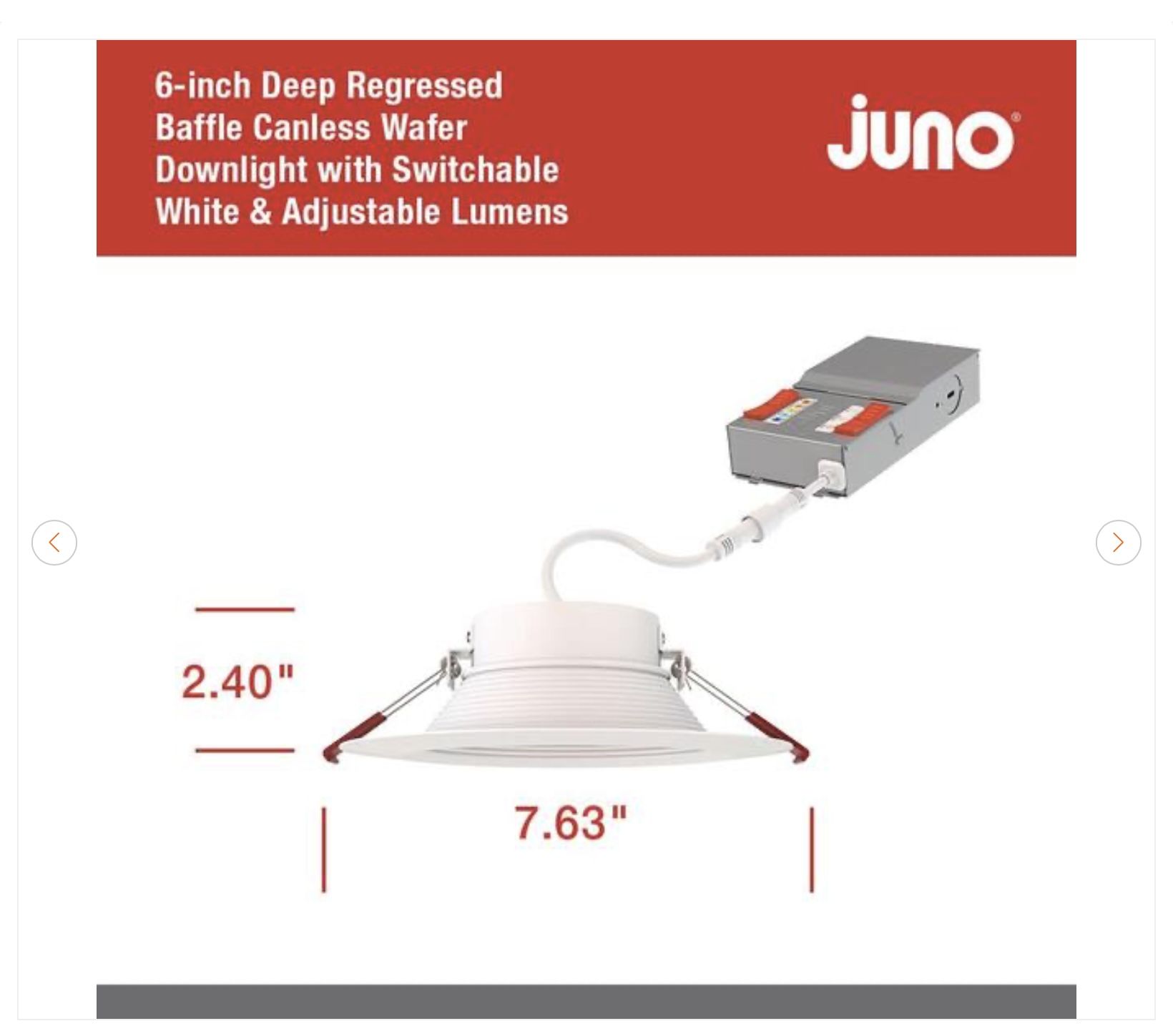 Juno 6" Canless LED Recessed Light Trim (6-Pack) - photo 4