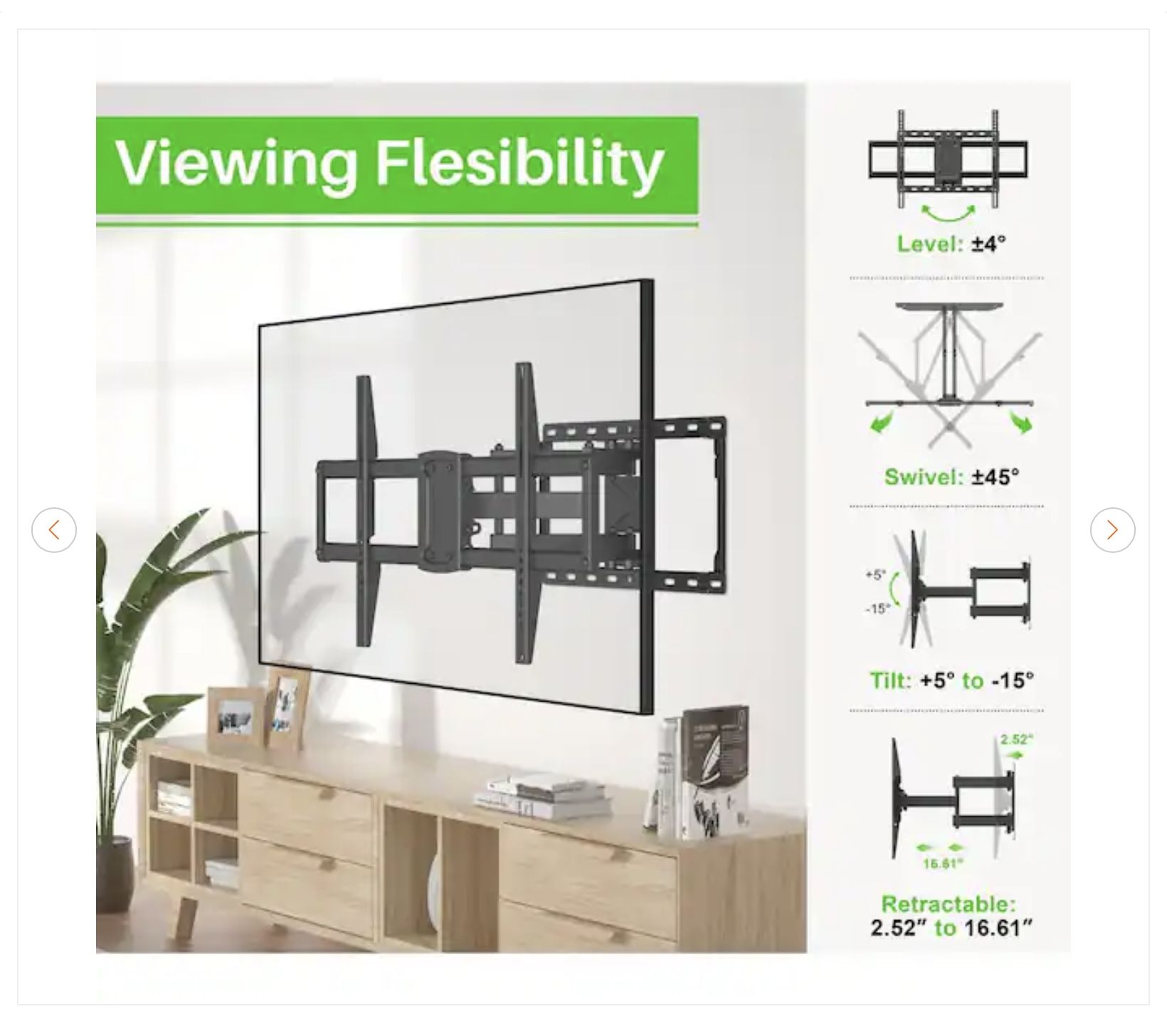 Commercial Electric Full Motion TV Wall Mount (32"-90") - photo 2
