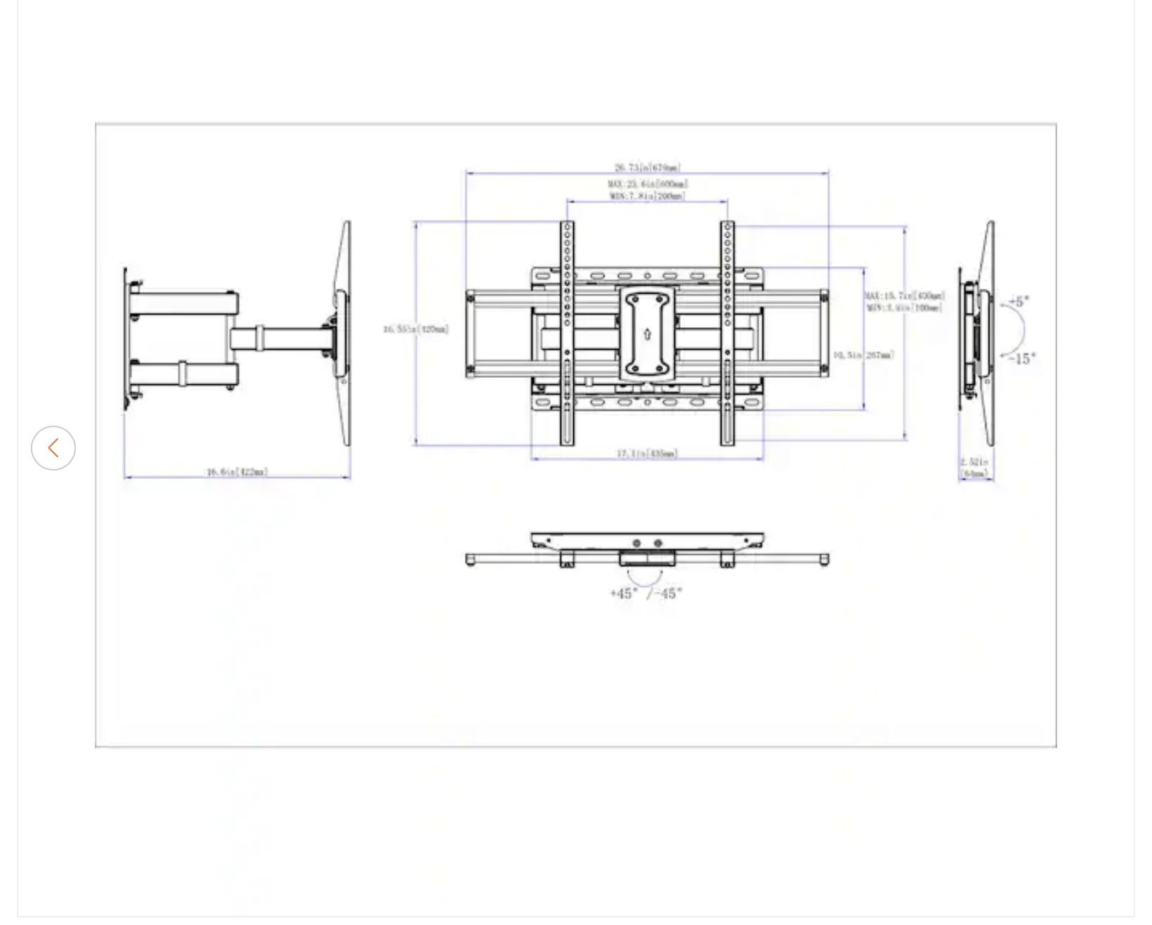 Commercial Electric Full Motion TV Wall Mount (32"-90") - photo 5