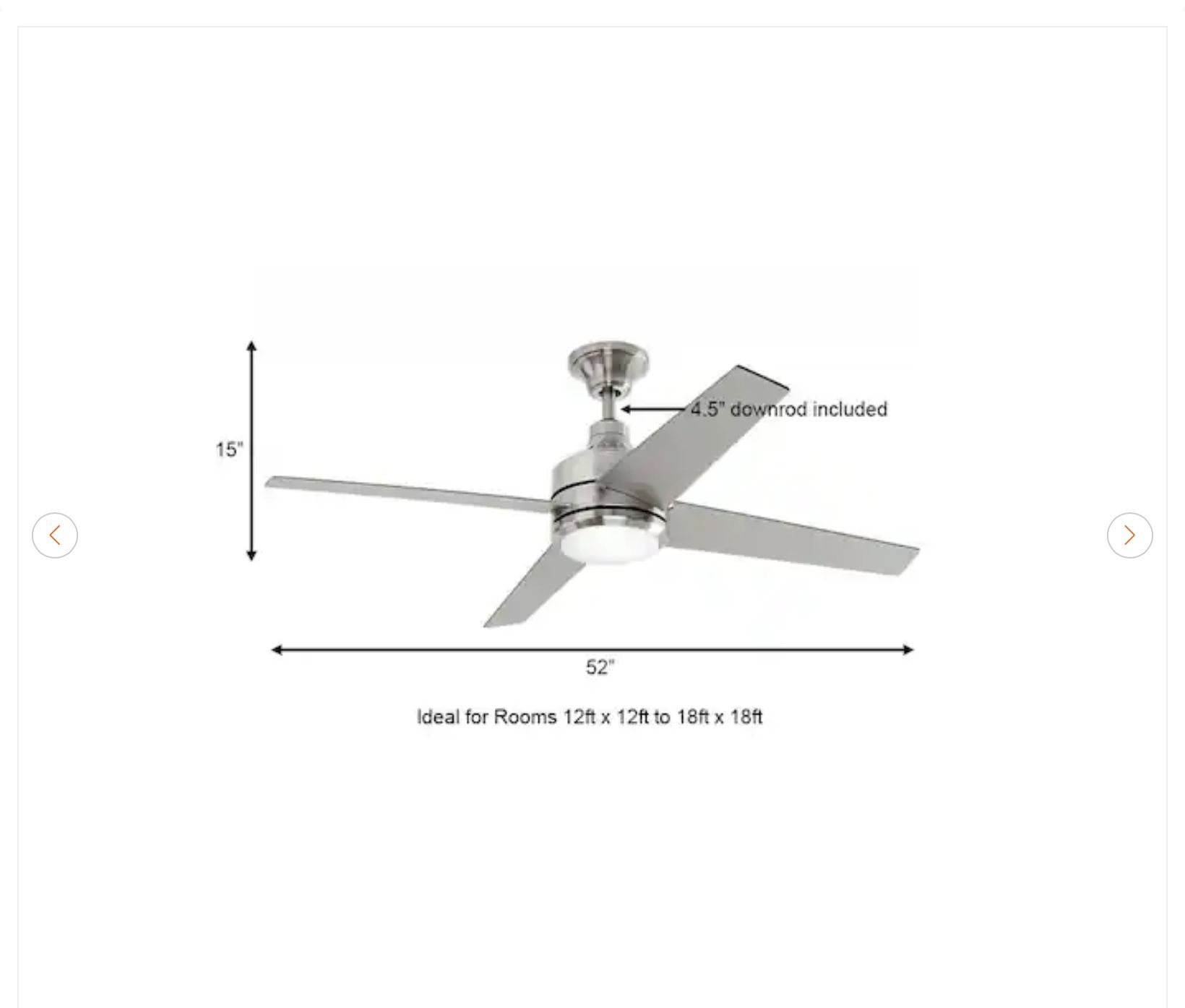 Home Decorators Mercer 52" LED Ceiling Fan - Brushed Nickel - photo 3