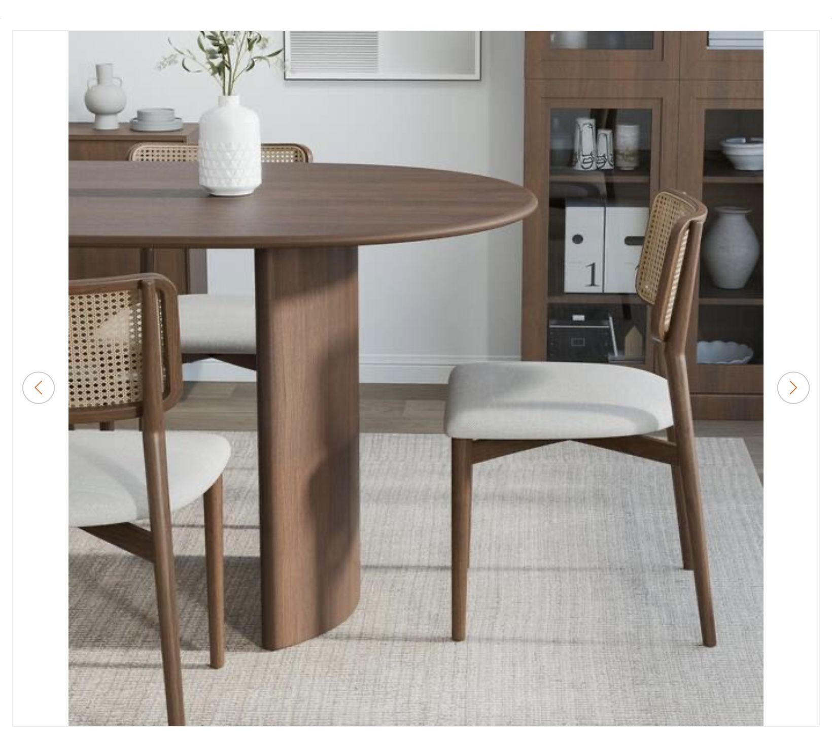 Modern Oval Oak Wood Top Dining Table Seats 8 - photo 2