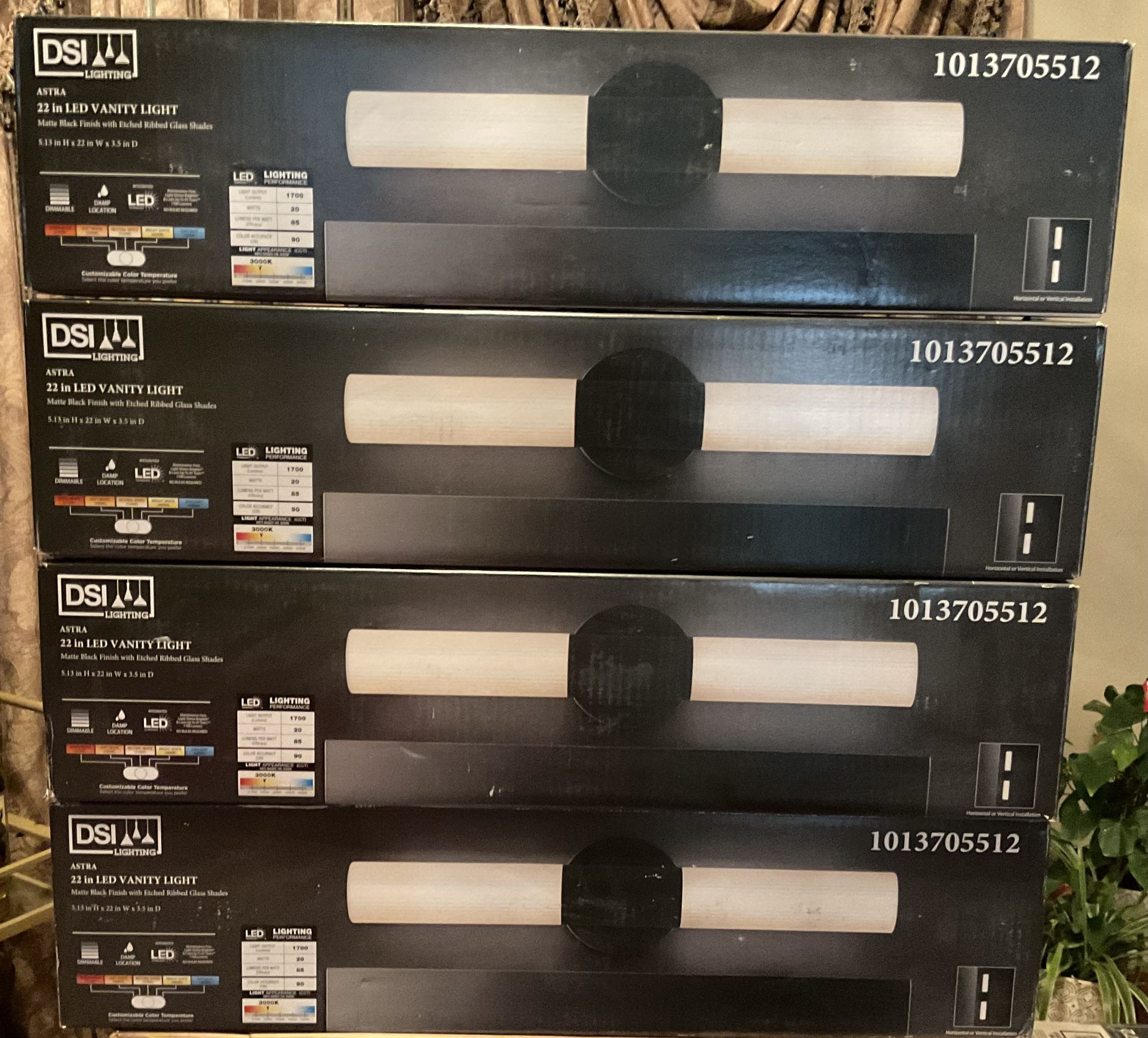 Astra 22 in. Matte Black LED Vanity Light Bar - New