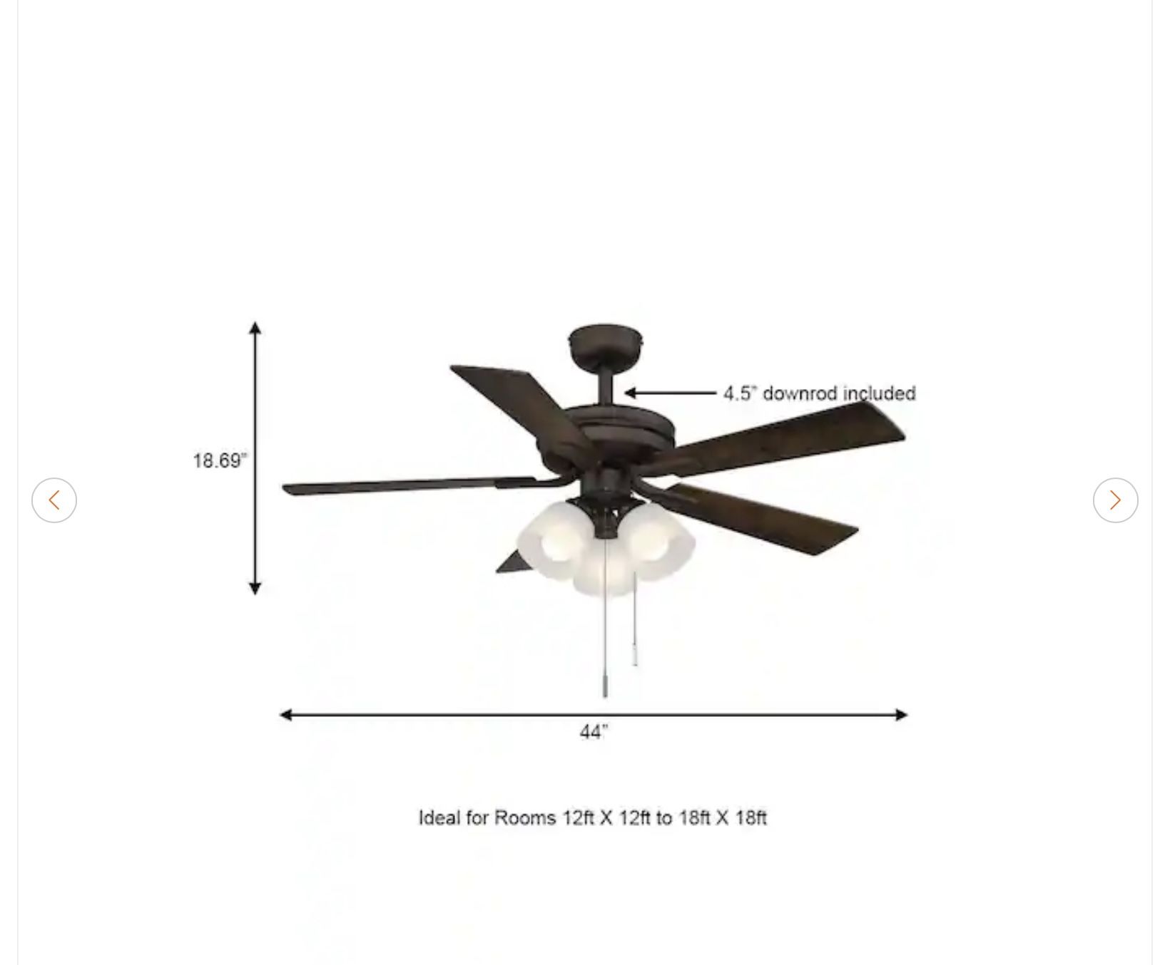 Hampton Bay Sinclair II 44" Bronze LED Ceiling Fan - photo 3