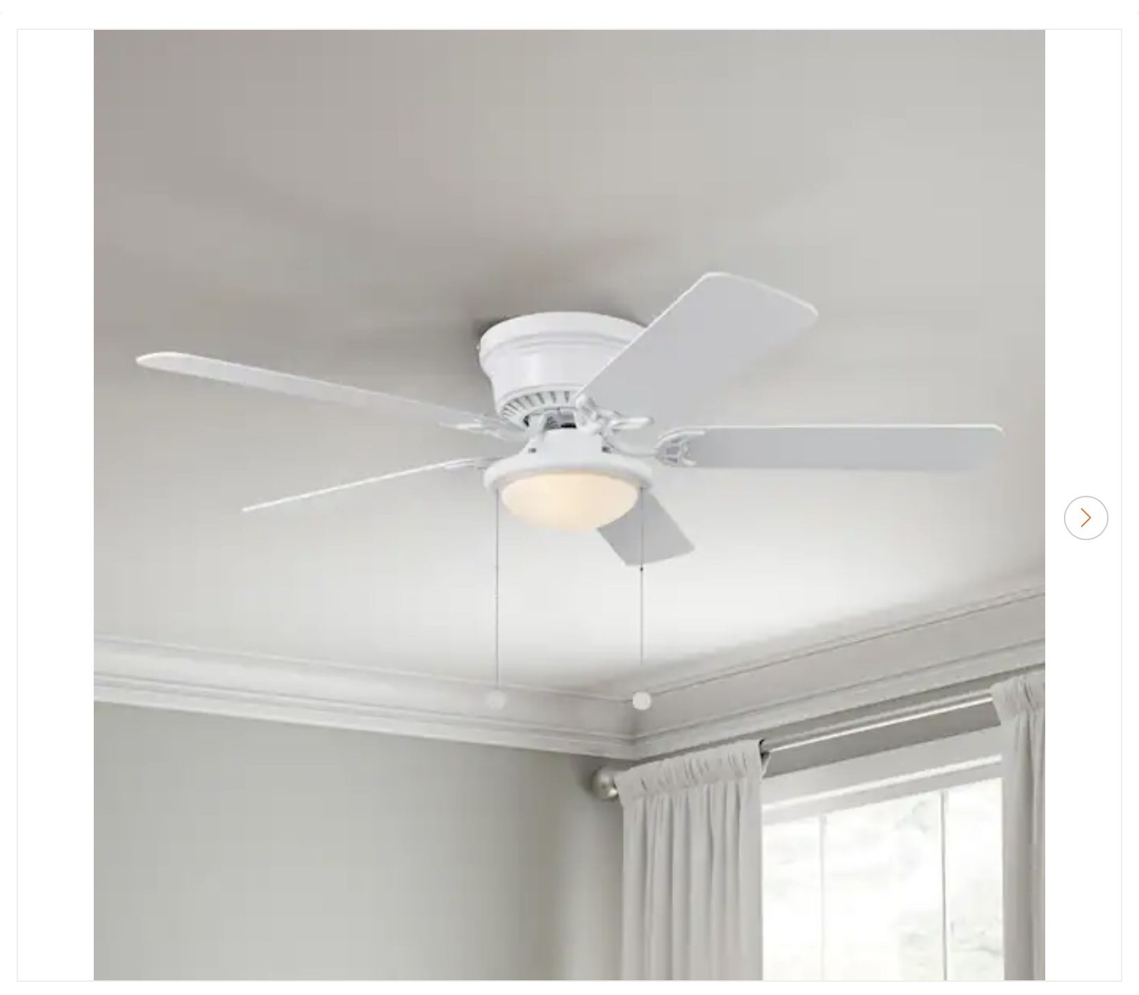 Hampton Bay Hugger 52 in. LED Indoor White Ceiling Fan - New