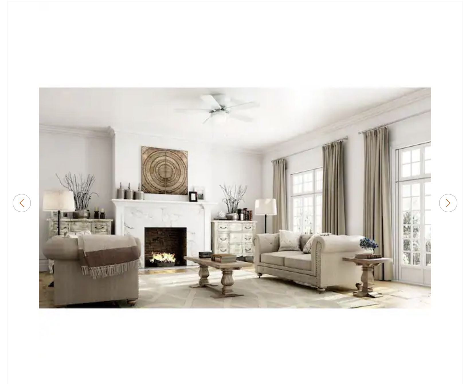 Hampton Bay Hugger 52 in. LED Indoor White Ceiling Fan - New - photo 2