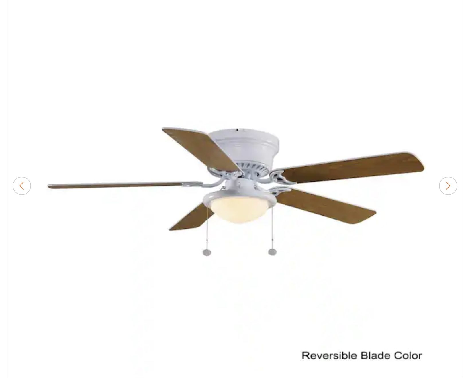 Hampton Bay Hugger 52 in. LED Indoor White Ceiling Fan - New - photo 3