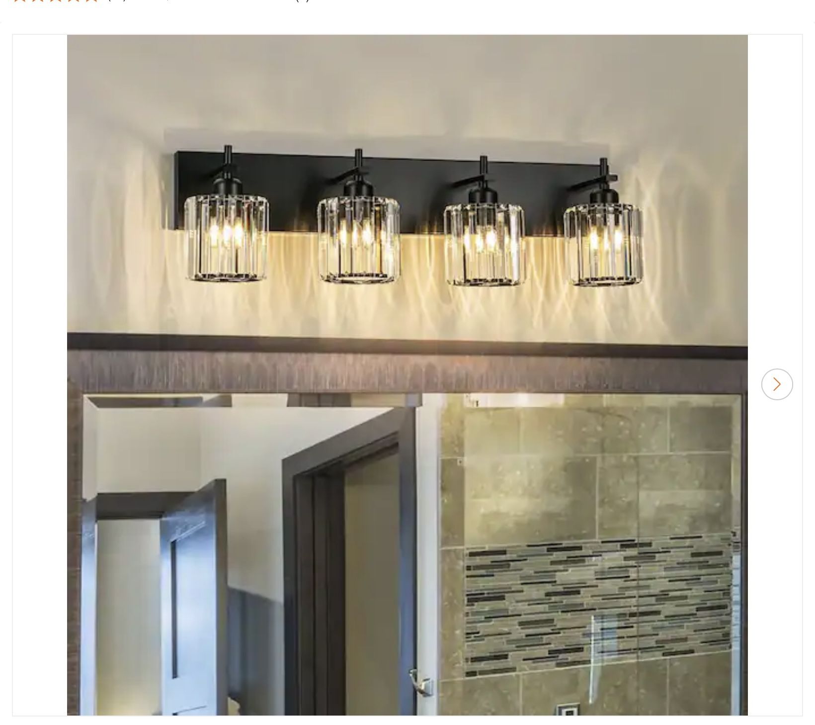 Orillia 28 in. 4-Light Black Bathroom Vanity Light