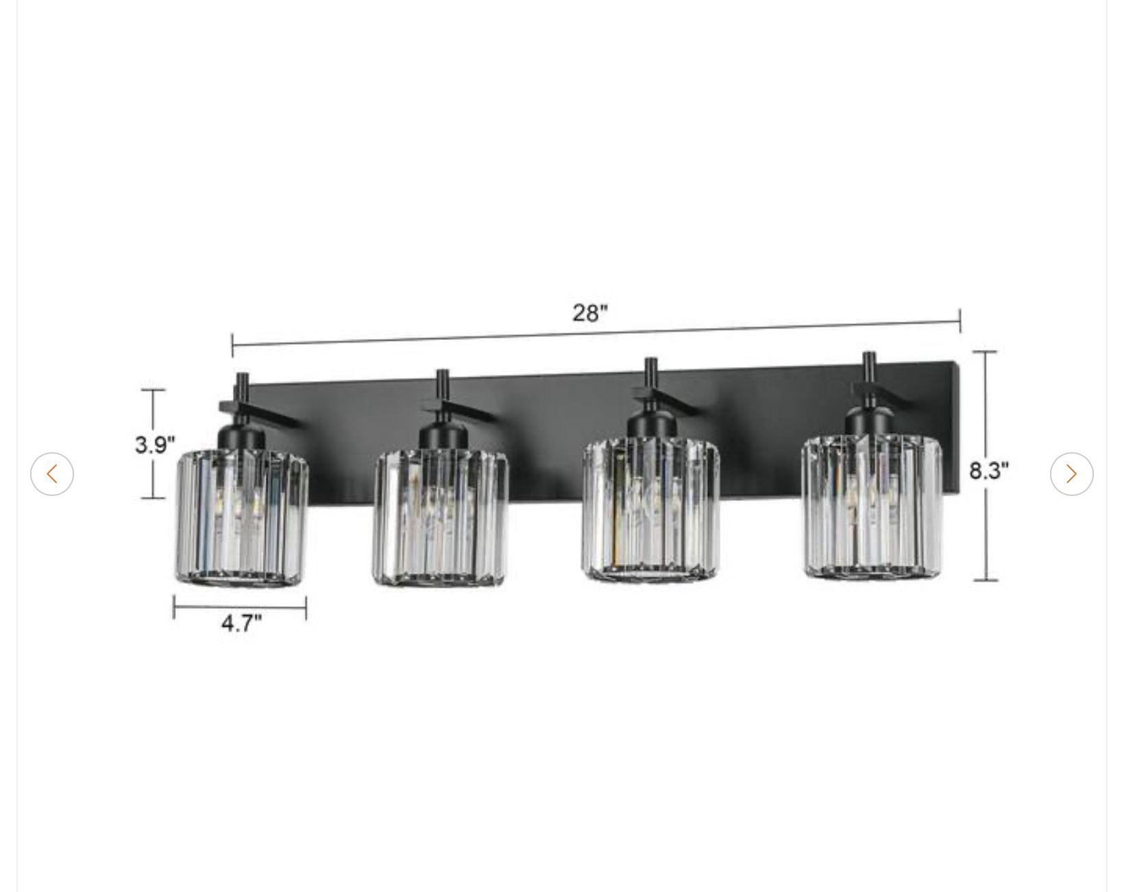 Orillia 28 in. 4-Light Black Bathroom Vanity Light - photo 2
