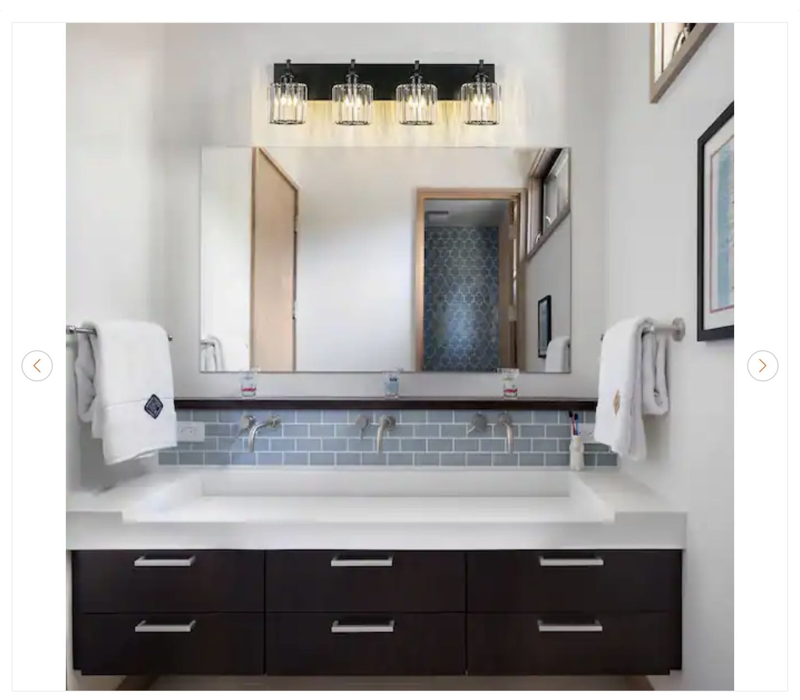 Orillia 28 in. 4-Light Black Bathroom Vanity Light - photo 3