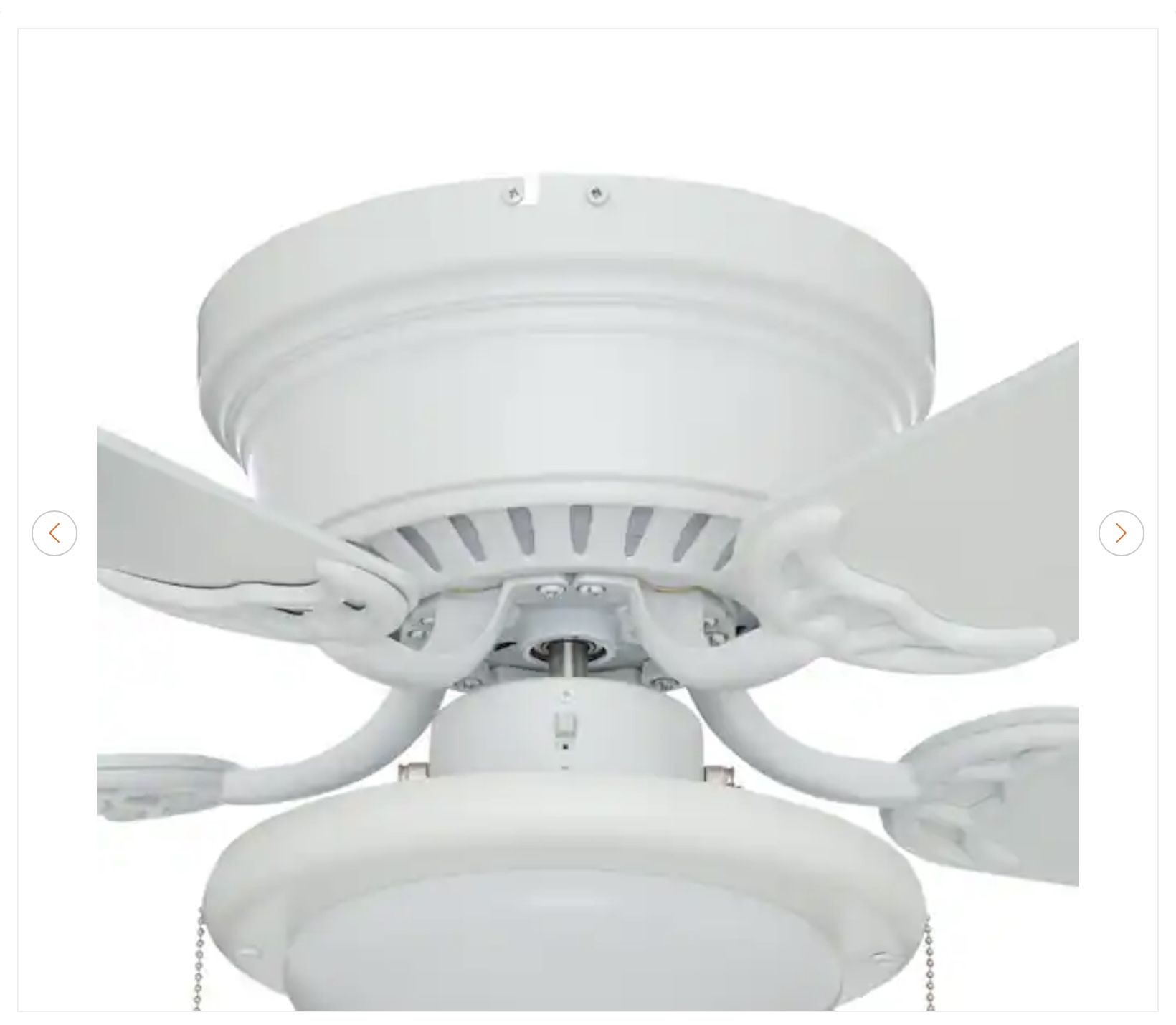 Hampton Bay Hugger 44 in. LED Matte White Ceiling Fan - New - photo 2