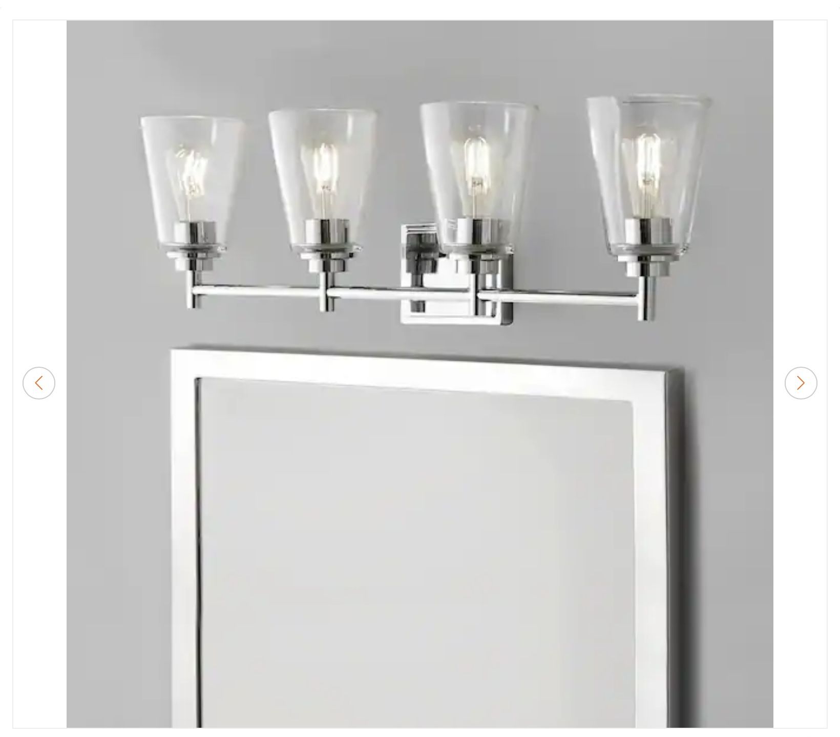 Hampton Bay Wakefield 31" 4-Light Chrome Vanity Light - photo 5