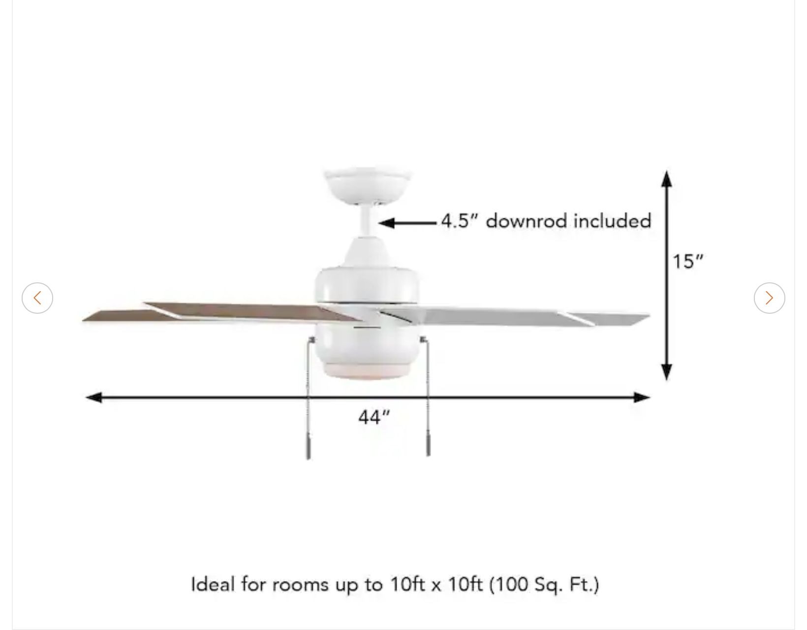 Hampton Bay Mena 44 in. LED Indoor/Outdoor Matte White Ceiling F - photo 4