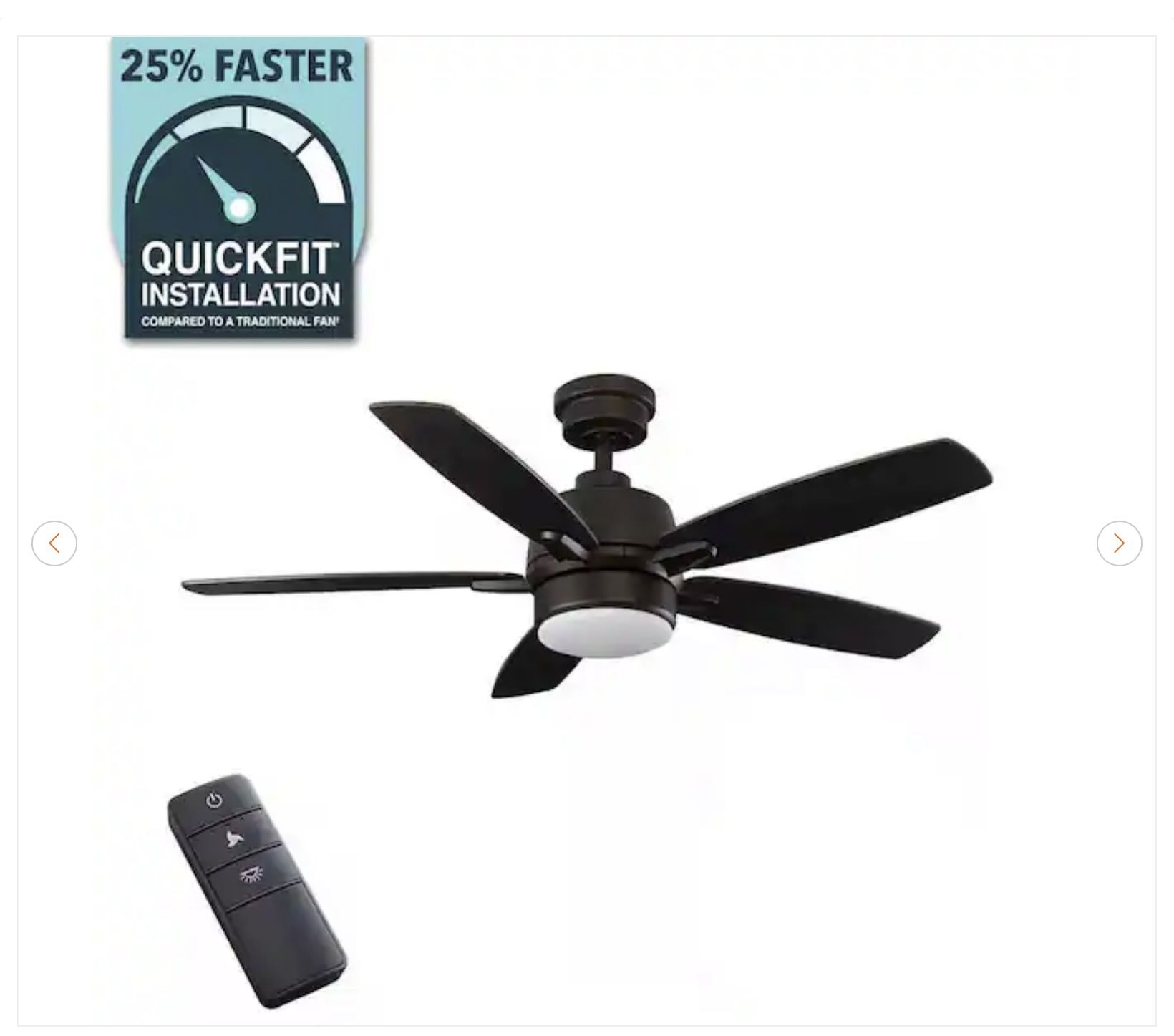 Fawndale 46" LED Bronze Ceiling Fan w/ Light Kit & Remote