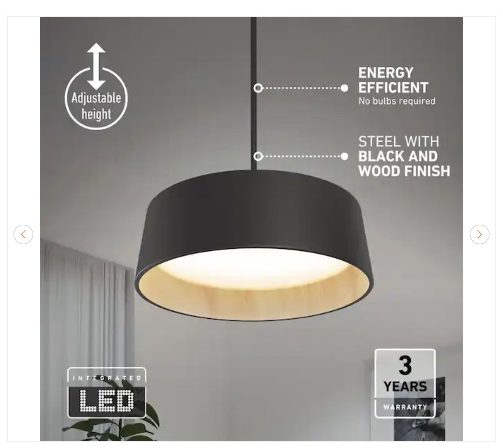 Artika Alton LED Black 5 CCT Modern Pendant Chandelier Light Fix - photo 3