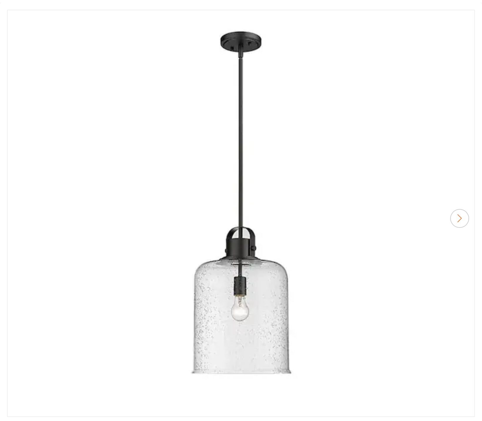 Z-Lite Kinsley 12" Matte Black Pendant Light - NEW