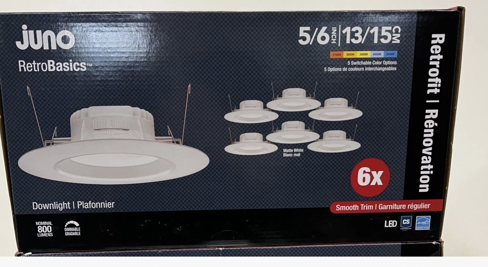 Contractor Select RetroBasics 5/6 in. LED Recessed Light Trim (6