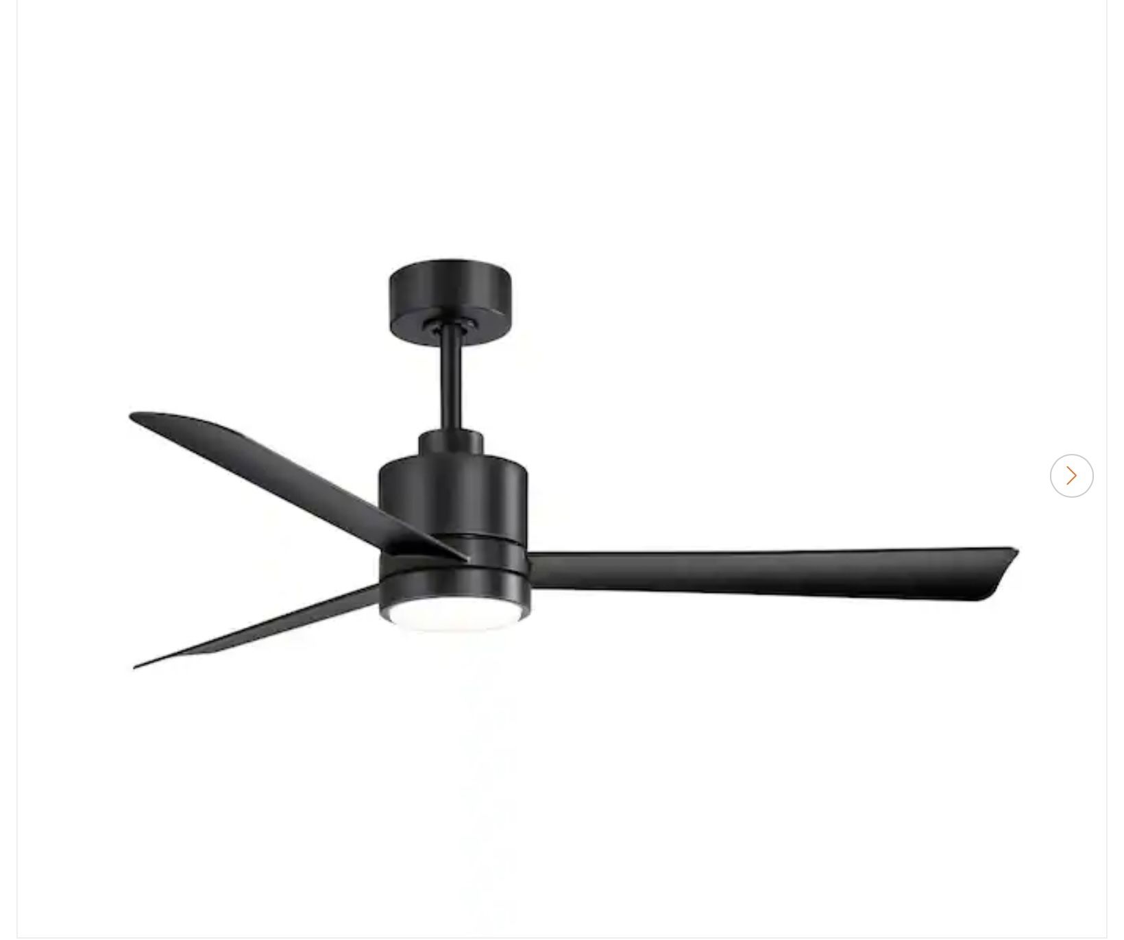 Claude 52" Integrated LED Black Windmill Ceiling Fan w/ Light