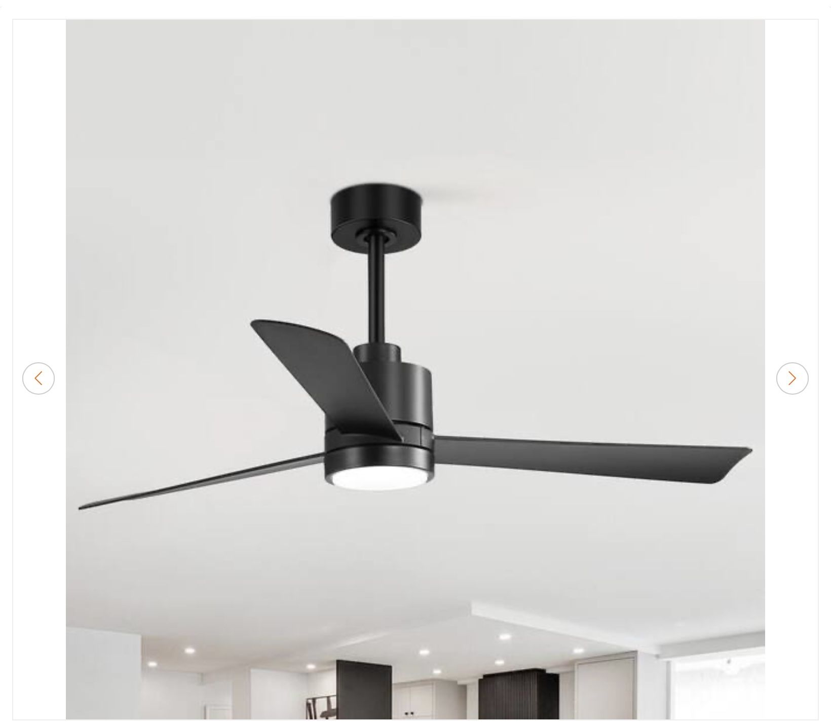 Claude 52" Integrated LED Black Windmill Ceiling Fan w/ Light - photo 2