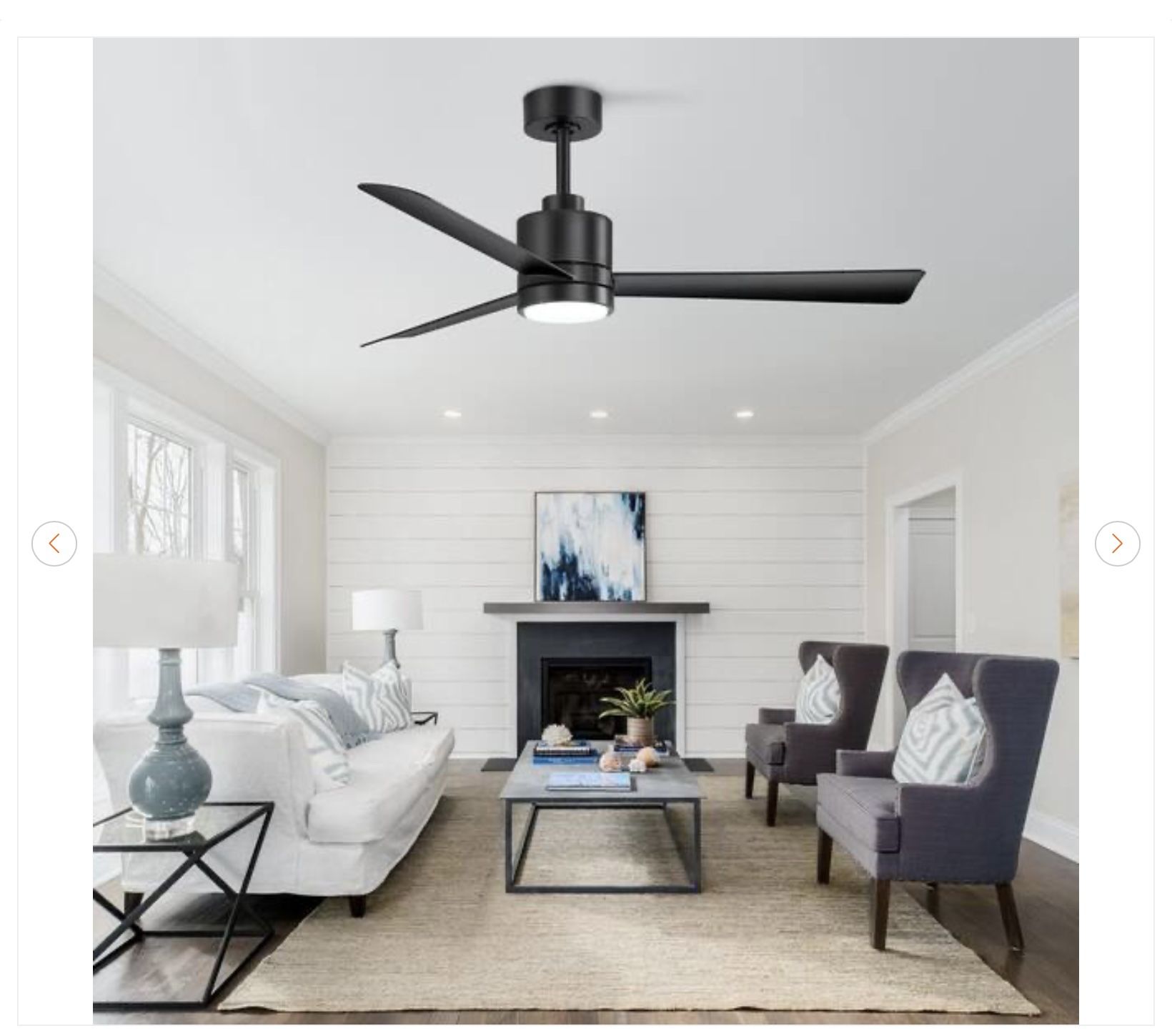 Claude 52" Integrated LED Black Windmill Ceiling Fan w/ Light - photo 3