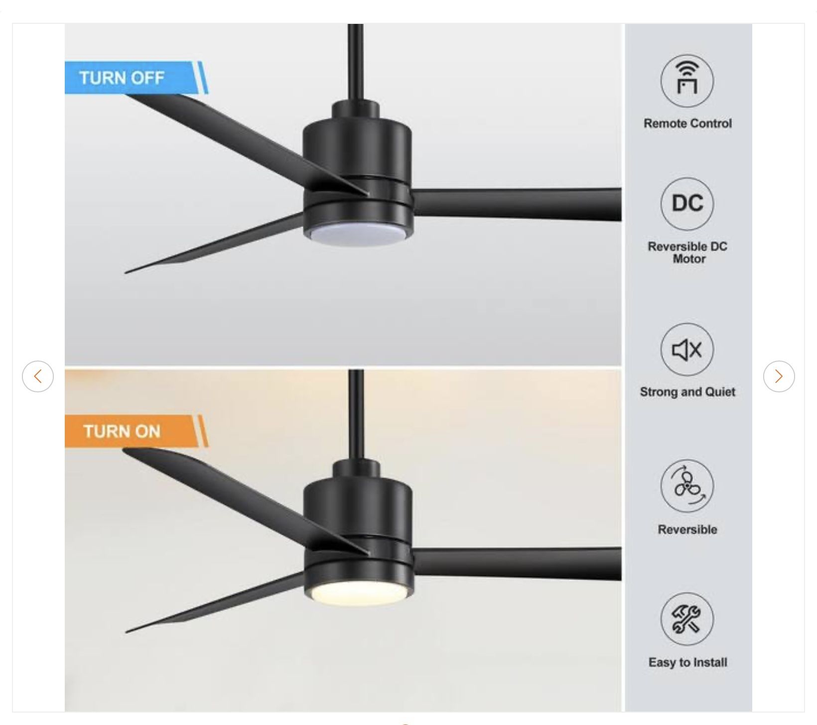 Claude 52" Integrated LED Black Windmill Ceiling Fan w/ Light - photo 4