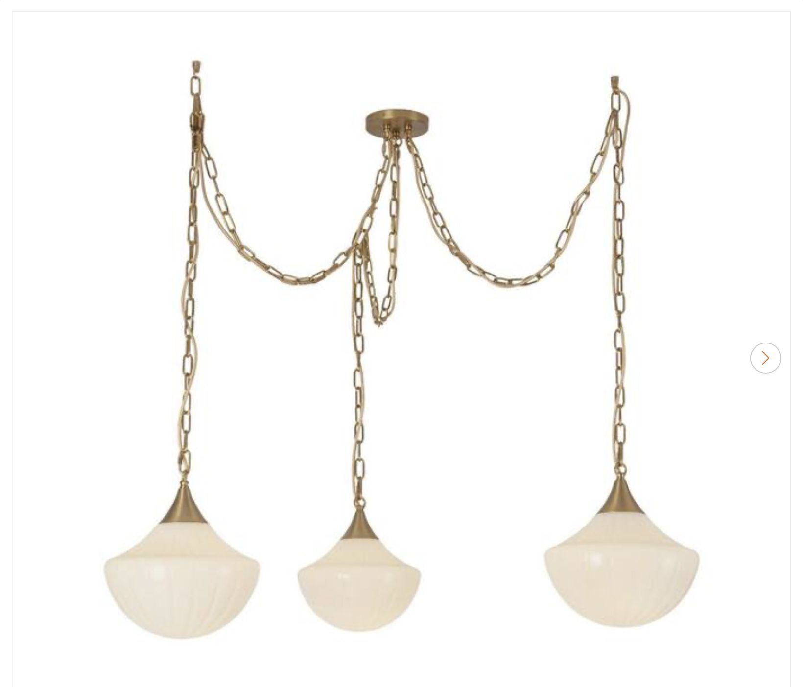 3-Light 12-in Brushed Gold Chandelier