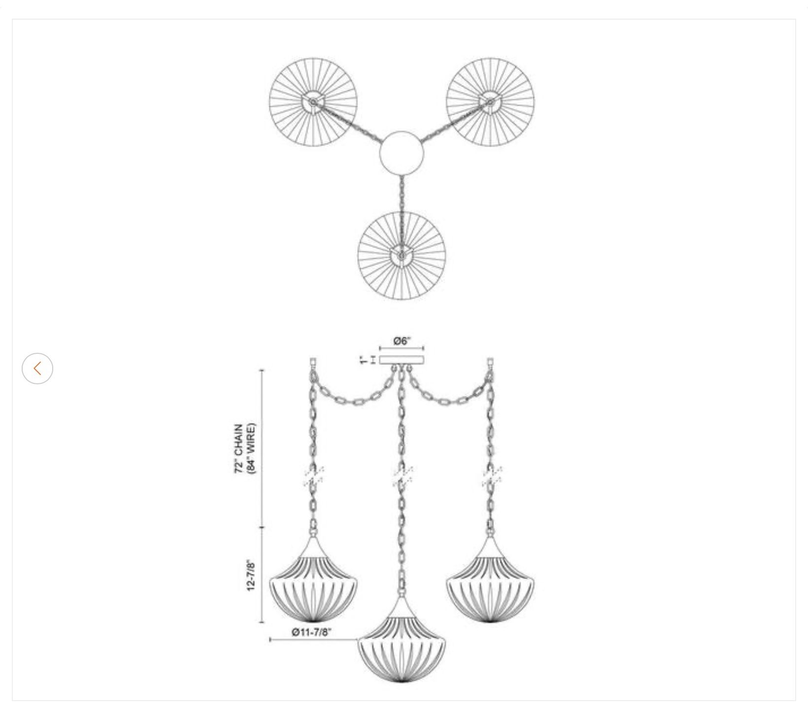 3-Light 12-in Brushed Gold Chandelier - photo 5