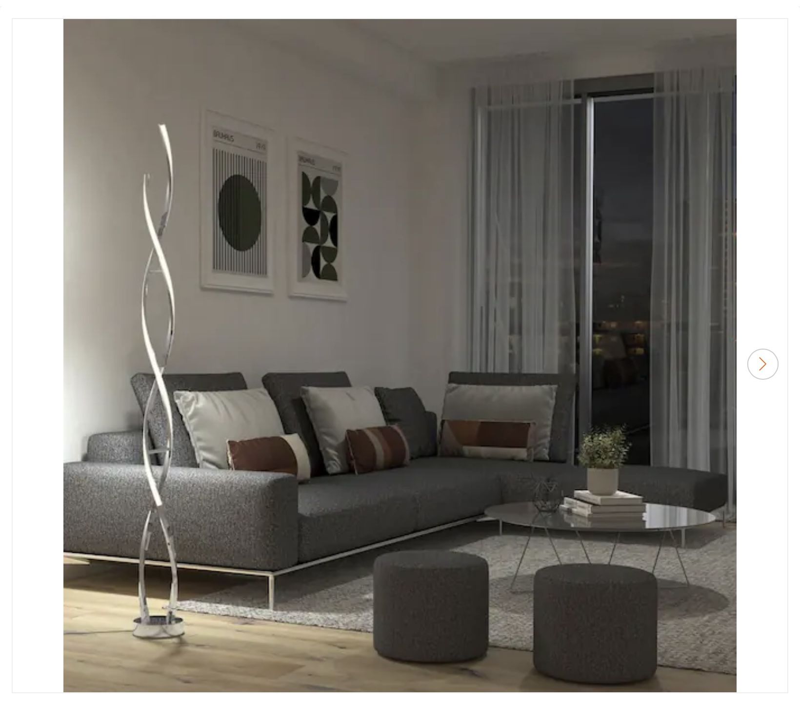 Artika Swirl 59 in. Chrome LED Floor Lamp - New - photo 3