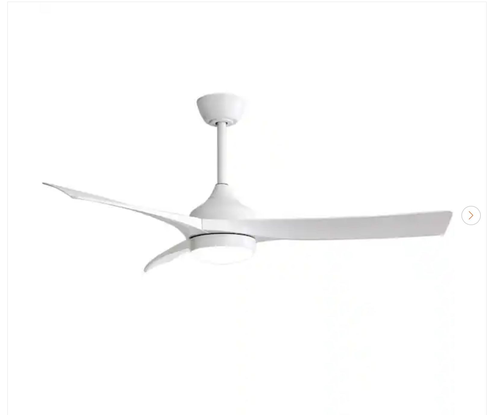 52 in. Indoor White Ceiling Fan with Light - New