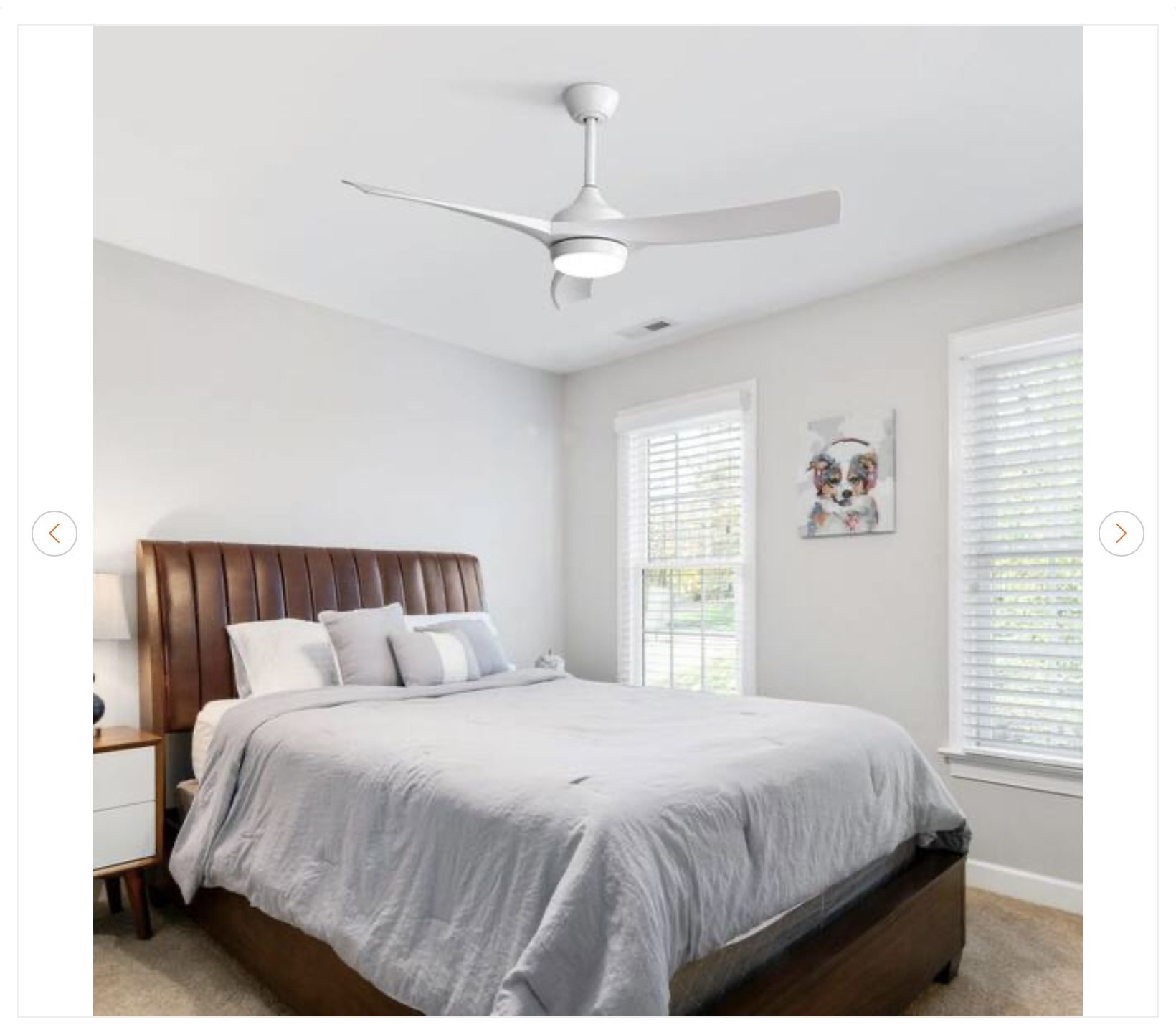 52 in. Indoor White Ceiling Fan with Light - New - photo 2