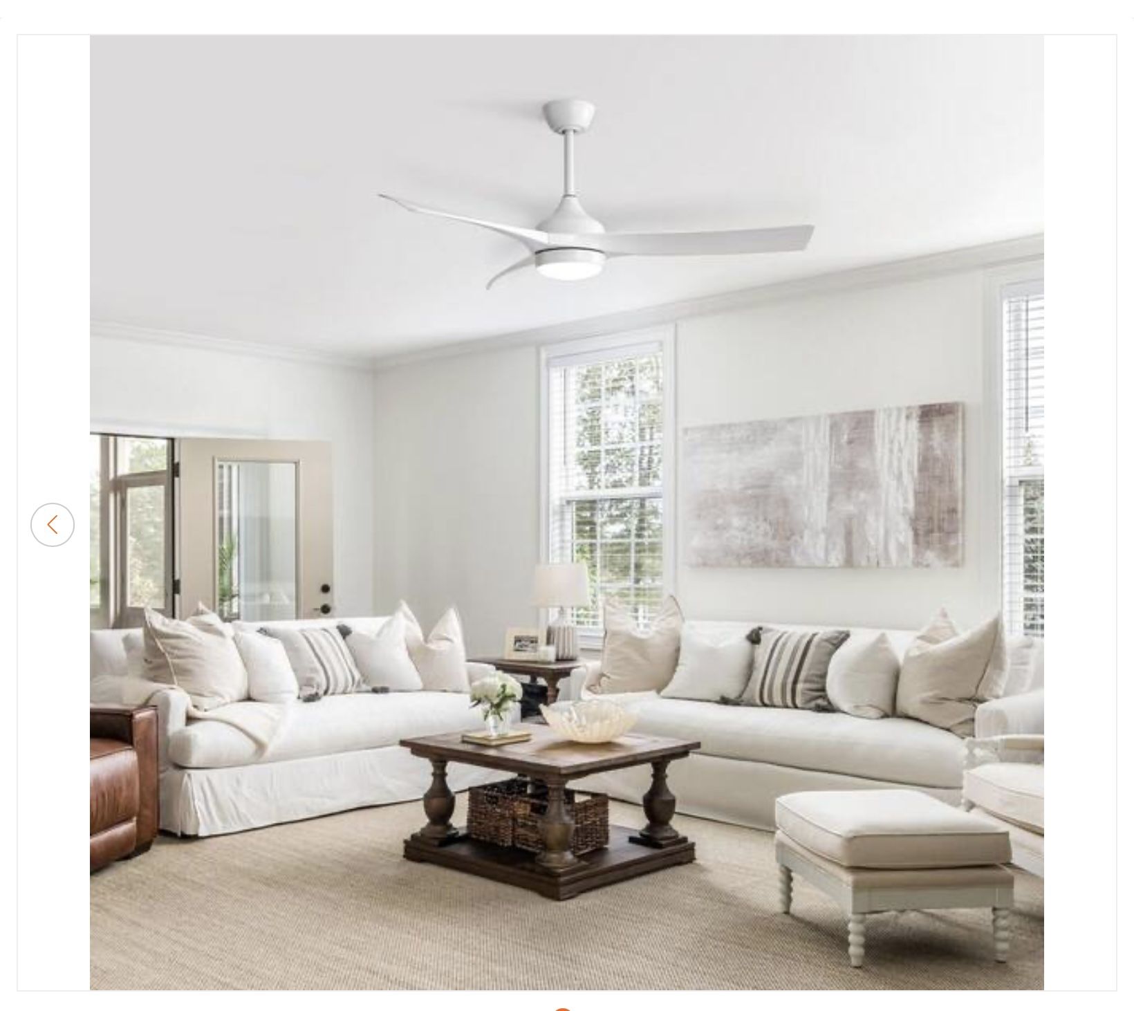 52 in. Indoor White Ceiling Fan with Light - New - photo 4