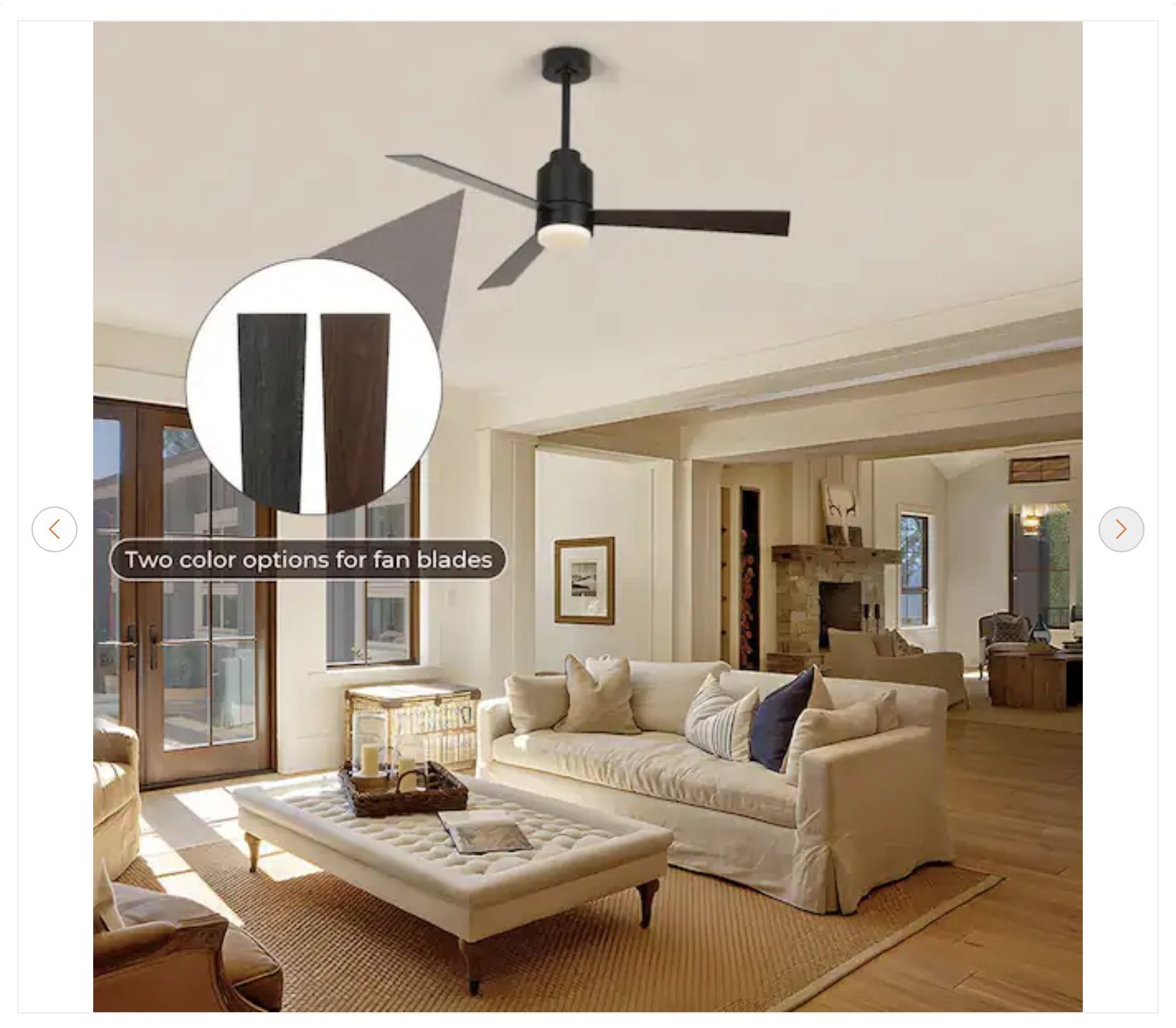 52 in. LED Black Indoor Ceiling Fan with Light - New - photo 3