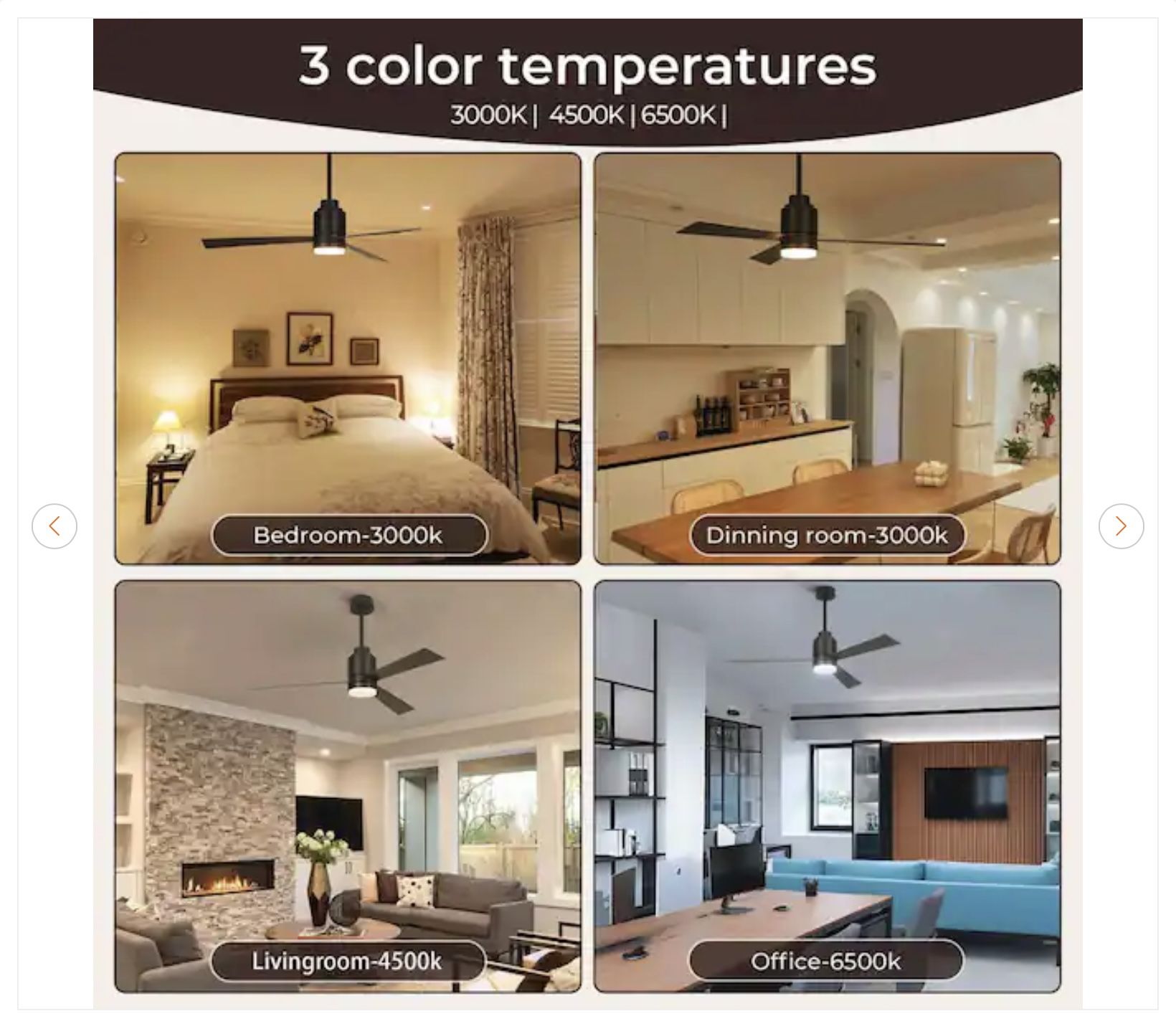 52 in. LED Black Indoor Ceiling Fan with Light - New - photo 4
